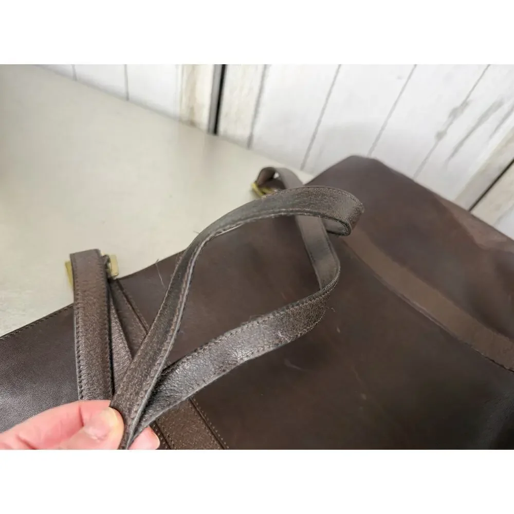 Vintage 90s Coach Brown Mahogany Bridle Leather Tote Double Handle Handbag